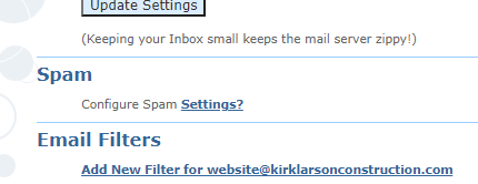dreamhost spam settings